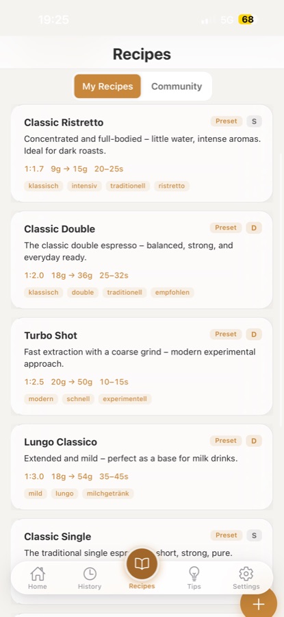 Your digital espresso journal